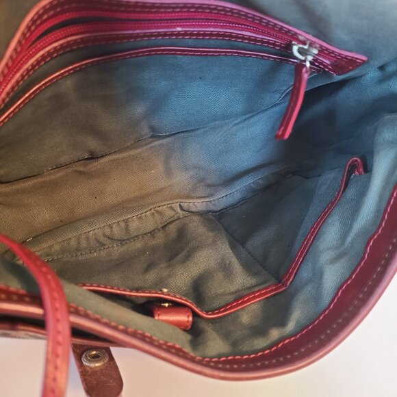 Dooney and Bourke Plaid Coated Canvas Bag w/ Adjustable Shoulder Strap - Picture 15 of 16